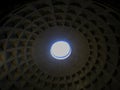 Pantheon with the ray of sun light from the top. Rome, Italy Royalty Free Stock Photo