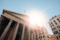 Pantheon sunset light ancient building architecture of Rome, Italy