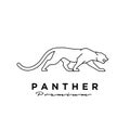 Premium black panther vector logo illustration design