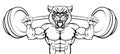Panther Mascot Weight Lifting Body Builder Royalty Free Stock Photo