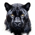 Panther Close-up Flat Drawing Front View In Ultra-clear White Background Royalty Free Stock Photo