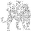 Panther coloring page Royalty Free Stock Photo