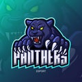 Panther esport mascot logo design.