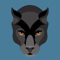 Panther face vector illustration style Flat