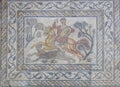 Panther hunter roman mosaic or Venatio Royalty Free Stock Photo
