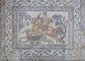 Panther hunter roman mosaic or Venatio Royalty Free Stock Photo