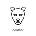 Panther icon. Trendy modern flat linear vector Panther icon on w