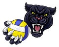 Panther Jaguar Leopard Volleyball Ball Claw Mascot Royalty Free Stock Photo
