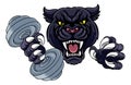 Panther Jaguar Leopard Weight Lifting Gym Mascot