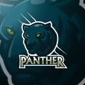 Panther mascot esport gaming logo vector illustration