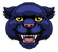 Panther Mascot Cute Happy Cartoon Character Royalty Free Stock Photo