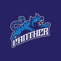 Panther mascot logo design vector with modern illustration concept style for badge, emblem and t shirt printing. Angry panther Royalty Free Stock Photo