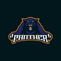 Panther mascot logo design vector with modern illustration concept style for badge, emblem and t shirt printing. Angry panther Royalty Free Stock Photo