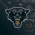 Panther mascot logo design vector with modern illustration concept style for badge, emblem and t shirt printing. Panther head Royalty Free Stock Photo