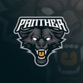 Panther mascot logo design vector with modern illustration concept style for badge, emblem and t shirt printing. Panther head Royalty Free Stock Photo