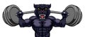 Panther Mascot Weight Lifting Body Builder Royalty Free Stock Photo