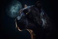 Panther moon light night. Generate ai