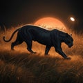 black panther walking logo style picture Royalty Free Stock Photo