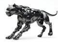 Panther robot on white background. Generative AI