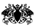 Panther vector emblem - black animal heads and heraldic shield Royalty Free Stock Photo