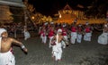 Pantherukaruwo (Tamerine Players) perform during the Esala Perahera in Kandy in Sri Lanka.