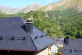 Panticosa village high view slate roofs Pyrenees Royalty Free Stock Photo