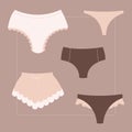 Panties collection flat illustration