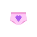 Panties with heart flat icon