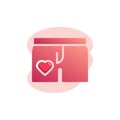 Panties with heart flat icon