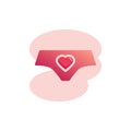 Panties with heart flat icon