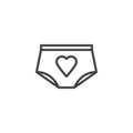 Panties with heart line icon