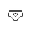 Panties with heart line icon