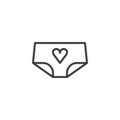 Panties with heart line icon