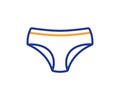 Panties line icon. Underwear pants sign. Vector