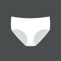 Panties symbol. Woman underwear type: classic brief. Vector illustration, flat design