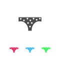 Panties for women in heart icon flat