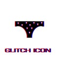 Panties for women in heart icon flat.