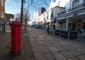 The Pantiles, historic Georgian shopping area with white painted buildings in the centre of town. Royal Tunbridge Wells, Kent, UK