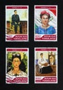 Pantings by Frida Kahlo on a series of stamps