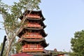 Pantjoran Pantai Indah Kapuk beautiful pagoda in the afternoon