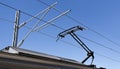 Pantograph and Catenary Wire Royalty Free Stock Photo