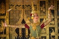 Pantomime Khon is traditional Thai classic masked play enacting scenes from the Ramayana with a backdrop of Thai paintings in a