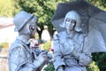 Pantomime pair in Bellagio, at Lake Como, Italy