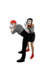 Pantomime sketch of two mimes Royalty Free Stock Photo