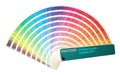 Pantone process guide coated EURO. Rainbow sample colors catalogue in many shades of colors or spectrum isolated on white backdrop Royalty Free Stock Photo