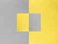 Pantone trend color of the Year 2021Illuminating yellow and Ultimate Grey. Texture Leather Bumpy Pattern Copy Space