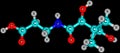 Pantothenic acid (vitamin B5) molecular structure on black background Royalty Free Stock Photo