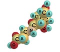 Pantothenic acid (vitamin B5) molecular structure on white background