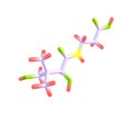 Pantothenic acid (vitamin B5) molecular structure on white background