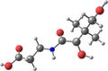 Pantothenic acid (vitamin B5) molecular structure on white background